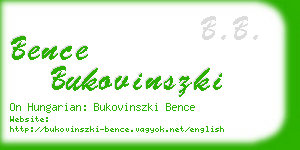 bence bukovinszki business card